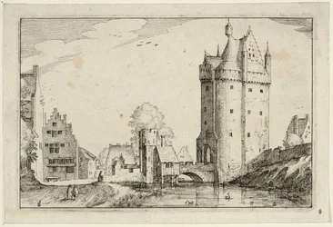 Porta da cidade, placa dois depois de Quadros de quintas, casas de campo e aldeias rústicas (Praediorum villarum et rusticarum casularum icones)