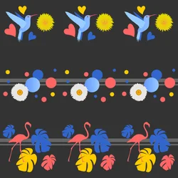 Pássaros, Flores, Pontos e Listras