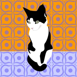 Gato em azulejos marroquinos