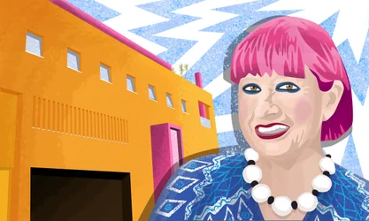 Dame Zandra Rhodes e o Fashion & Textiles Museum em Bermondsey, Londres.