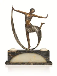 Art Deco figura com base iluminada, 