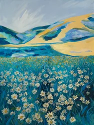 Campo de margaridas de Golden Hills