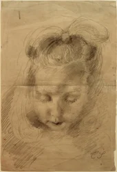 Menina com os olhos fechados e arco de cabelo
