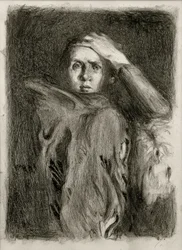 Auto-retrato com braço - estremecimento apoiado