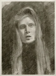 Retrato feminino com lenço na cabeça (autorretrato)