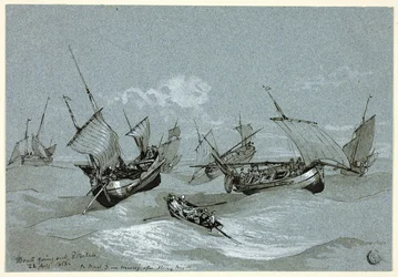 Barcos saindo, Etretat