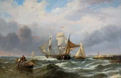 Navios ao largo da costa holandesa, 1829-1860.