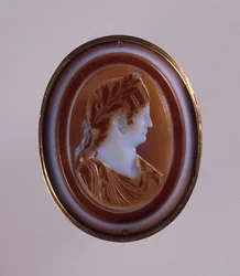 Retrato de Agripina, a jovem Agripina menor, esposa do imperador Cláudio. Cameo, Meados de 1º