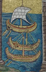As galés romanas. Mosaico de Ravenna, cópia