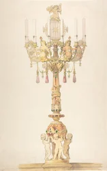 Projeto para um candelabro, 1810-38.