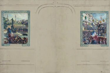 Esboço para a Câmara Municipal do 12º arrondissement de Paris: Praça da Nação. Place de la Bastille, cerca de 1910 (óleo sobre tela)