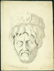 Cabeça de um homem, 1874 (wc e lápis sobre papel)