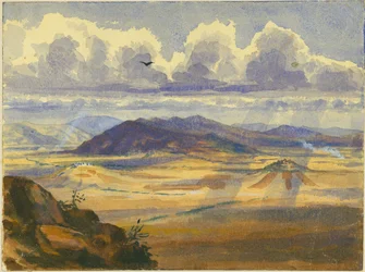 Vale do Jezreel (wc e lápis sobre papel)
