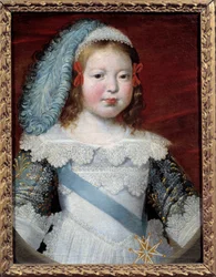 Retrato do golfinho, futuro Luís XIV (1638-1715). Pintura de Claude Deruet (1588-1662) Dim 0,50 x 0,39. 1641. Musee des Beaux Arts d