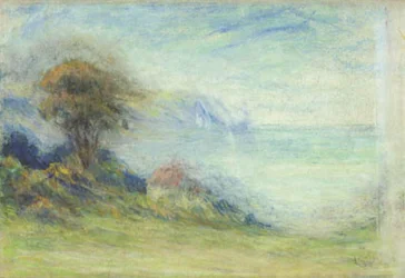 Paisagem costeira em Etretat (?)