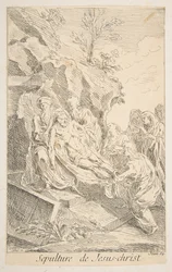 Sepultamento de Cristo.n.d. Criadores: Claude Gillot, Jacques Gabriel Huquier.