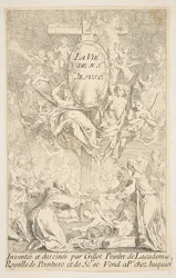 Frontispício da série A Vida de Cristo.n.d. Criadores: Claude Gillot, Jacques Gabriel Huquier.
