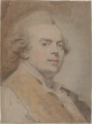 Auto-retrato, c.1780 (giz vermelho e preto e pastel sobre papel)