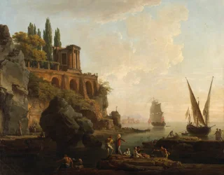 Paisagem imaginária, cena do porto italiano