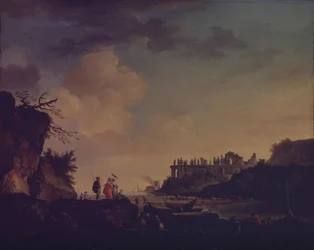 Ruínas perto da foz de um rio, 1748