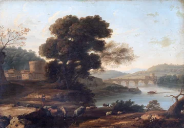 Paisagem Pastoral com a Ponte Molle, Roma (óleo sobre tela)