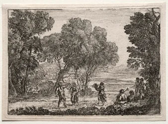 Paisagem com um prato pequeno de dança country, c. 1637