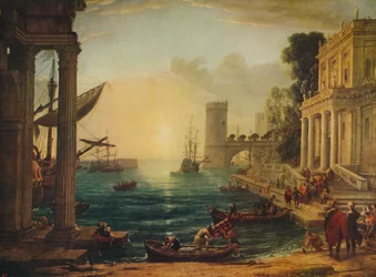O embarque da rainha de Sabá, 1648, c. 1915