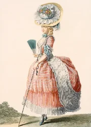 Vestido de passeio feminino, gravado por Dupin, placa da 