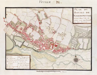 Atlas 131 H. Fol 72 Plano de Noirmoutier-en-l&39;Ile, c.1700 (caneta, tinta e wc no papel)