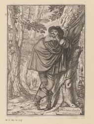 James Howell encostado em uma árvore Página de rosto para: James Howell, Dendrologie (...), 1641