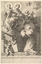 São Bernardo ajoelhado diante da Virgem e Menino, 1640.