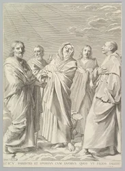 Sts. Anne, Joseph, Joachim, Bernard e John the Evangelist Parentesco da Virgem, 1648.