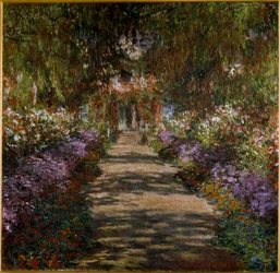 Alameda no jardim de Giverny