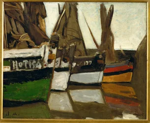 Barcos de pesca, Honfleur (óleo sobre tela)