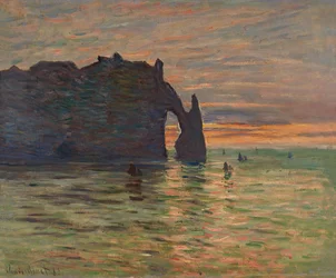 Pôr-do-sol em Etretat