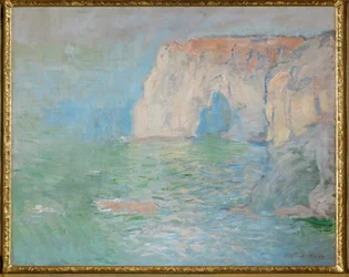 Etretat: o Manneporte, reflexos na água (óleo sobre tela)
