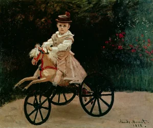 Jean Monet em seu cavalo de pau