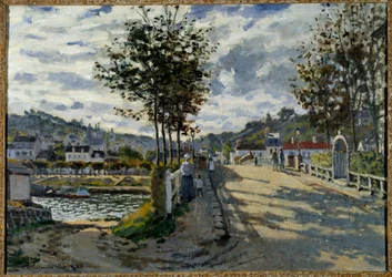 Le pont de Bougival Painting de Claude Monet (1840-1926) 1869 Sol. 0,63x0,91 m Manchester. Galeria de Arte Currier
