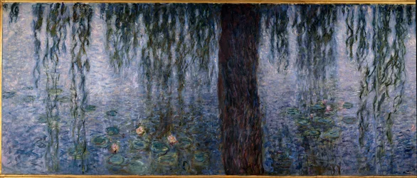 Nenúfares, manhã clara com salgueiros, parte esquerda do tríptico, 1914-1926. Musée de l
