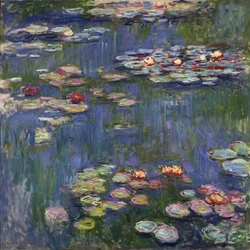 As ninfas em Giverny - Pintura de Claude Monet (1840-1926), óleo sobre tela