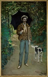Homem com guarda-chuva (óleo sobre tela)