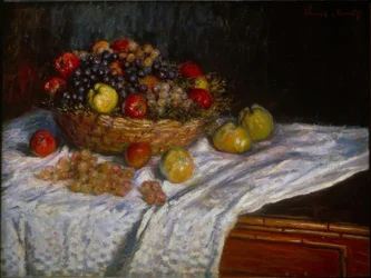 Natureza-morta: uvas e maçãs