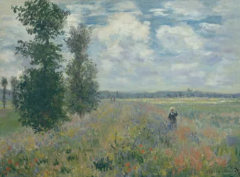 Campos de papoilas perto de Argenteuil