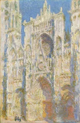 Catedral de Rouen, fachada oeste, luz solar