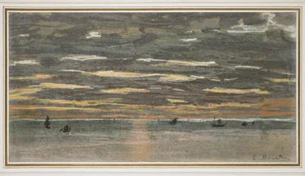 Pôr do sol no mar, 1865-1870 (pastel em papel amarelo)