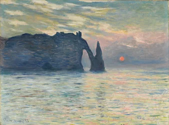 O penhasco, Étretat, pôr do sol, 1882-1883