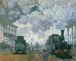 A Gare Saint-Lazare: chegada de um trem, 1877