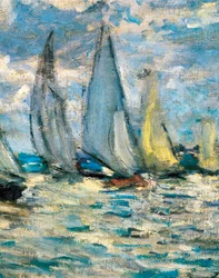 Os barcos ou regata em Argenteuil (detalhe) por volta de 1874