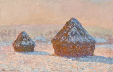 Montes de trigo, efeito de neve, manhã (Meules, Effet de Neige, Le Matin)