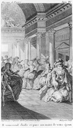 Le mariage de Figaro de Beaumarchais, ato IV. desenho de São Quintino, gravura de Malapeau